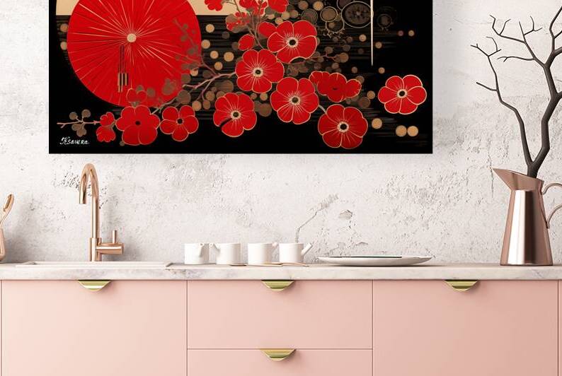 JAPANESE FLORAL ART FA 25 2x3 517 by Ksavera ART