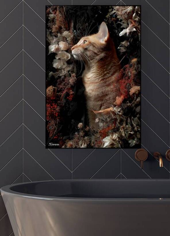 Ginger cat FA 25 2x3 612 by Ksavera ART