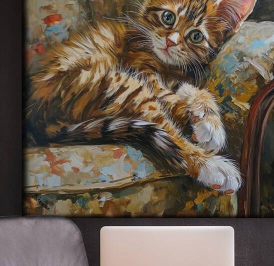 Cat portrait painting rj 0242 5670 300 by Ksavera ART