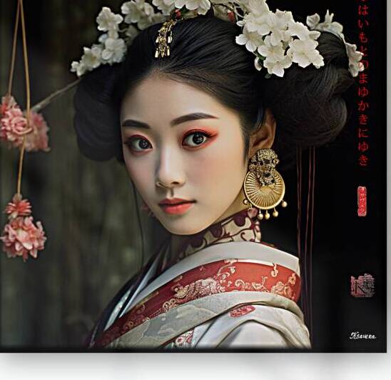 Japanese Maiko Girl Geisha Geiko Portrait Photography rj 0110 5670 300 sister cat brows by Ksavera ART