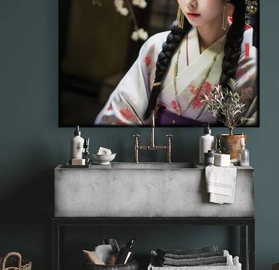 Japanese Maiko Girl Geisha Geiko Portrait Photography rj 0107 5670 300 sister cat brows by Ksavera ART