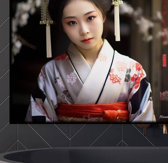 Japanese Maiko Girl Geisha Geiko Portrait Photography rj 0129 5670 300 sister cat brows by Ksavera ART