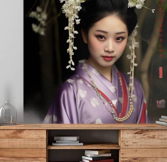Japanese Maiko Girl Geisha Geiko Portrait Photography rj 0114 5670 300 sister cat brows by Ksavera ART