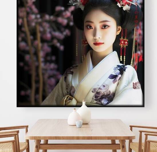 Japanese Maiko Girl Geisha Geiko Portrait Photography rj 0128 5670 300 sister cat brows by Ksavera ART