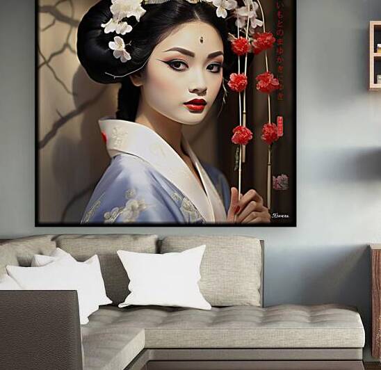 Japanese Maiko Girl Geisha Geiko Portrait Photography rj 0113 5670 300 sister cat brows by Ksavera ART