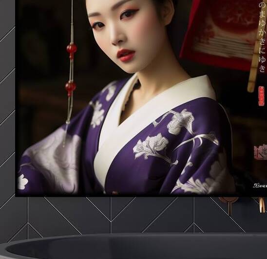 Japanese Maiko Girl Geisha Geiko Portrait Photography rj 0103 5670 300 sister cat brows by Ksavera ART
