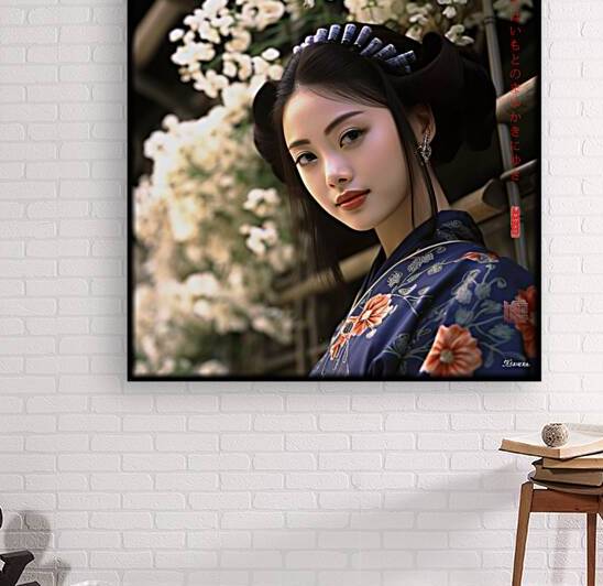 Japanese Maiko Girl Geisha Geiko Portrait Photography rj 0126 5670 300 sister cat brows by Ksavera ART