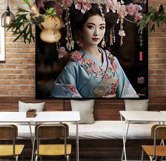 Japanese Maiko Girl Geisha Geiko Portrait Photography rj 0106 5670 300 sister cat brows by Ksavera ART
