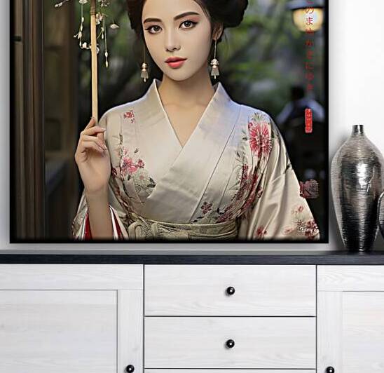Japanese Maiko Girl Geisha Geiko Portrait Photography rj 0109 5670 300 sister cat brows by Ksavera ART