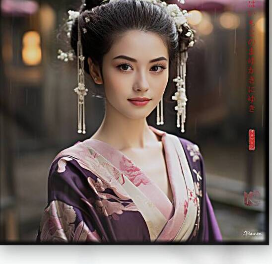 Japanese Maiko Girl Geisha Geiko Portrait Photography rj 0125 5670 300 sister cat brows by Ksavera ART