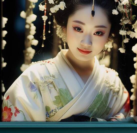 Japanese Maiko Girl Geisha Geiko Portrait Photography rj 0124 5670 300 sister cat brows by Ksavera ART