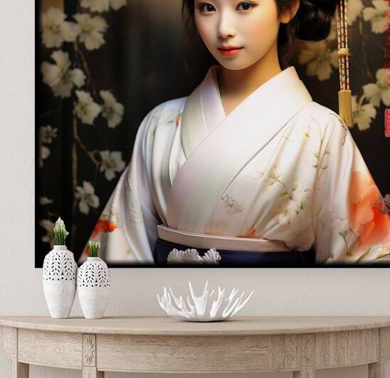 Japanese Maiko Girl Geisha Geiko Portrait Photography rj 0118 5670 300 sister cat brows by Ksavera ART