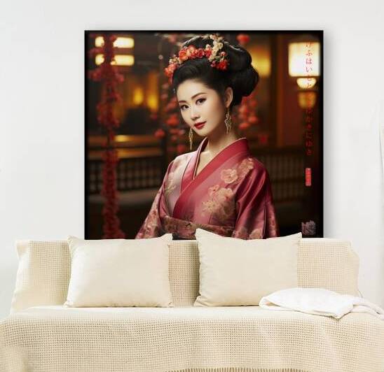 Japanese Maiko Girl Geisha Geiko Portrait Photography rj 0108 5670 300 sister cat brows by Ksavera ART