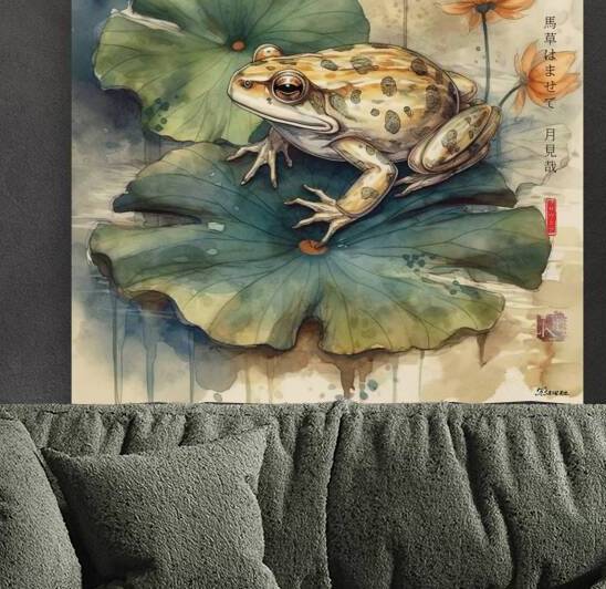 Japanese Spring Landscape Sunrise Watercolor rj 0060 5670 300 by Ksavera ART