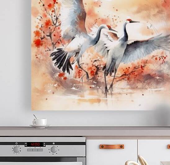 Japanese Spring Landscape Sunrise Watercolor rj 0051 5670 300 by Ksavera ART