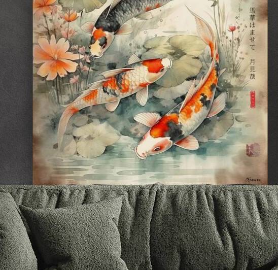 Japanese Spring Landscape Sunrise Watercolor rj 0063 5670 300 by Ksavera ART