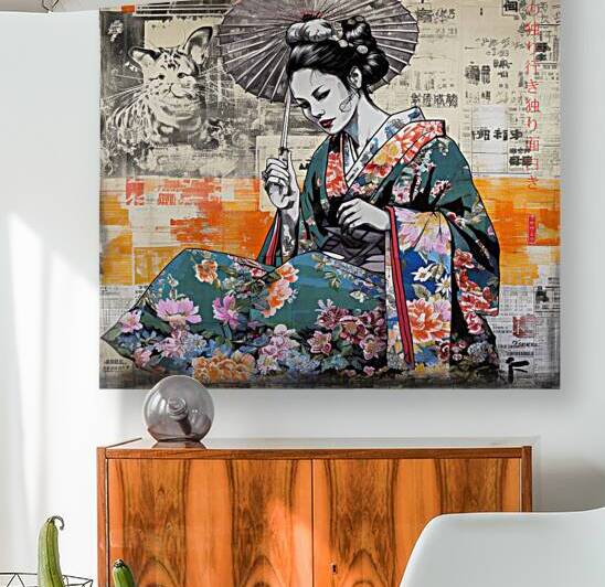 Japanese geisha portrait Spring Watercolor  rj 0042 5670 300 odin by Ksavera ART