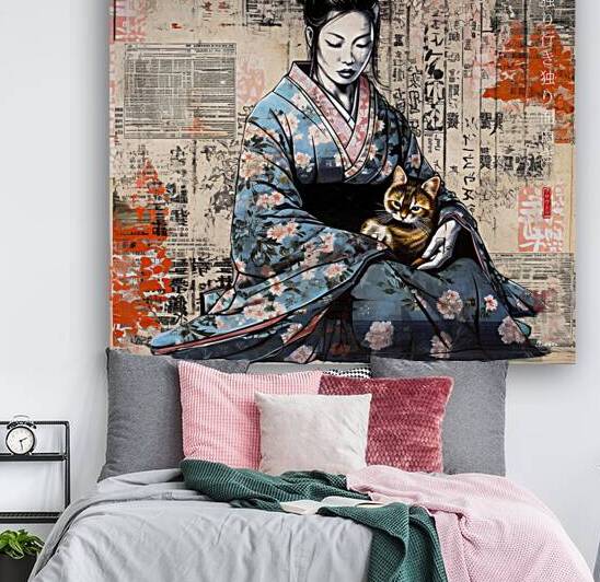 Japanese geisha portrait Spring Watercolor  rj 0045 5670 300 odin by Ksavera ART