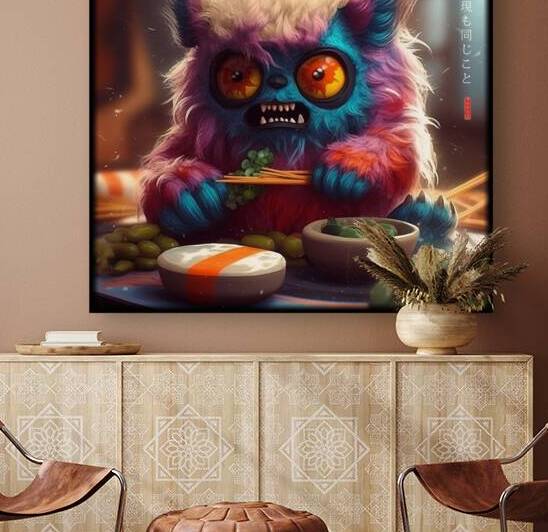 Japanese fluffy monster portrait   rj 0026 5670 300 by Ksavera ART