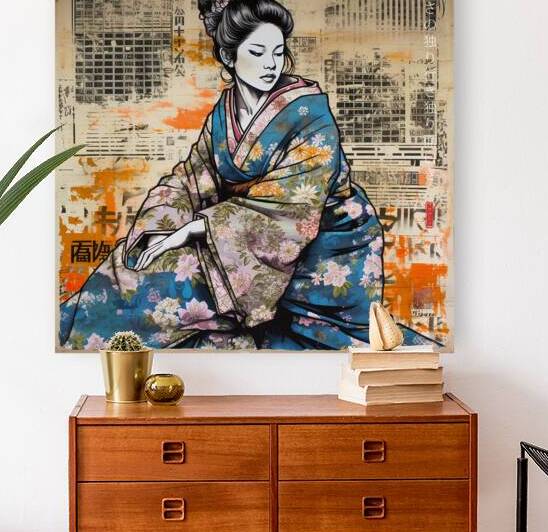 Japanese geisha portrait Spring Watercolor  rj 0041 5670 300 odin by Ksavera ART