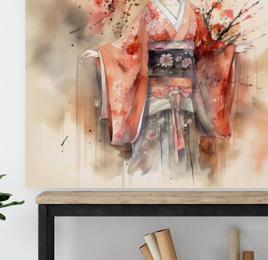Japanese geisha portrait Spring Watercolor  rj 0031 5670 300 odin by Ksavera ART