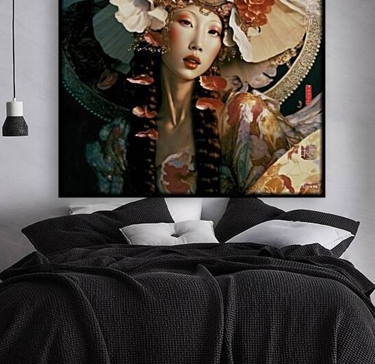 Japanese geisha portrait Spring photography  rj 05 5760 300 noch korotka by Ksavera ART