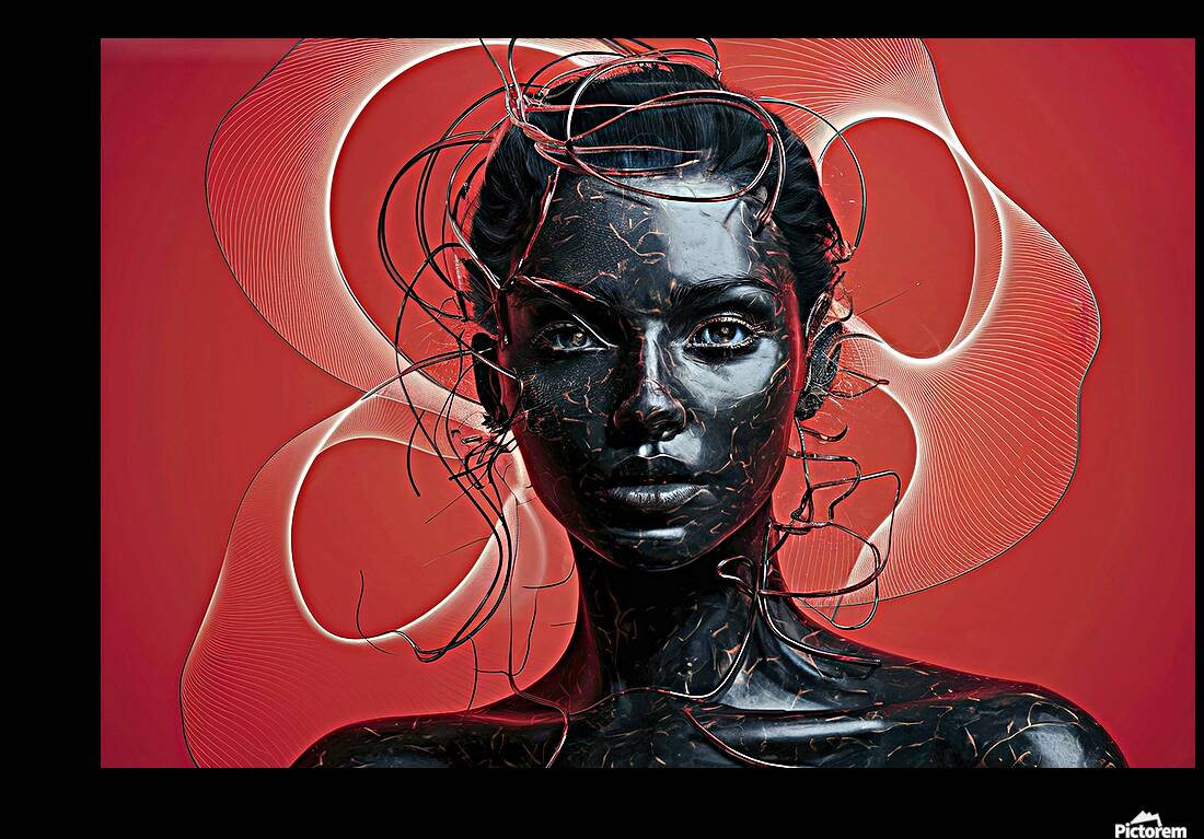 Carbon line red background Reproduction