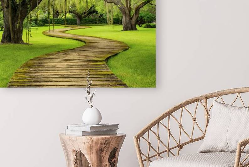 Wooden path through the lawn 2 by Marius Tomus