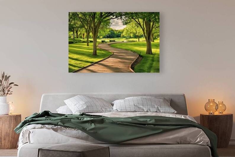Wooden path through the lawn 1 by Marius Tomus