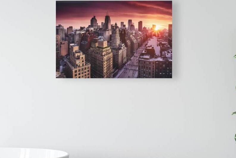 The cityscape and sunset Reproduction