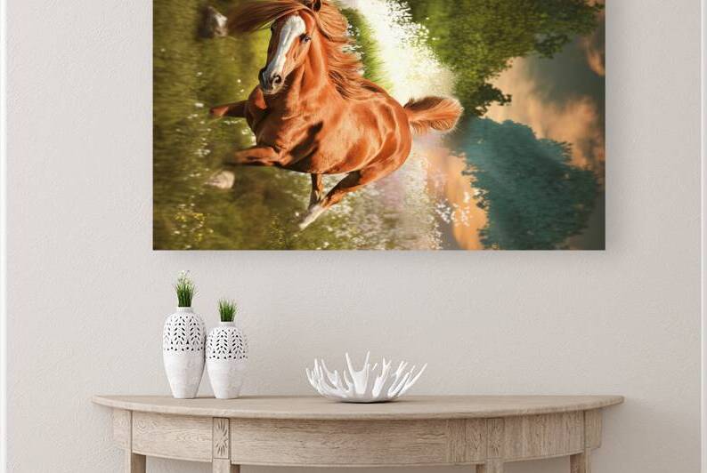 Haflinger horse galloping free in the meadow by Marius Tomus