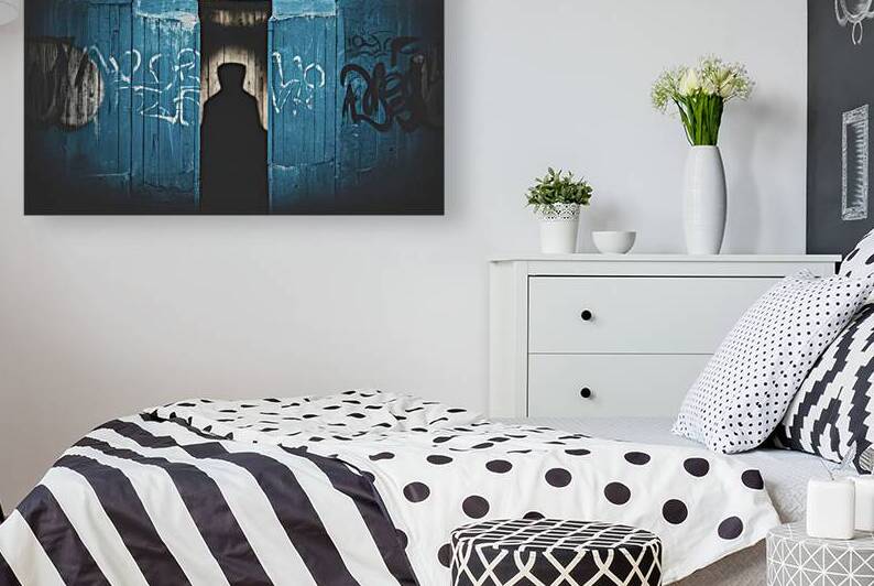 Vintage grunge blue concrete texture wall backgro by Marius Tomus