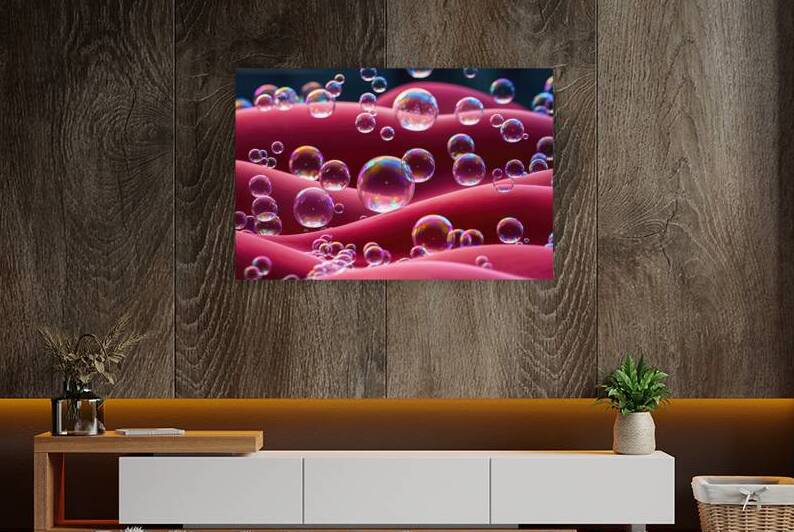 Bubbles on a red background 4 by Marius Tomus
