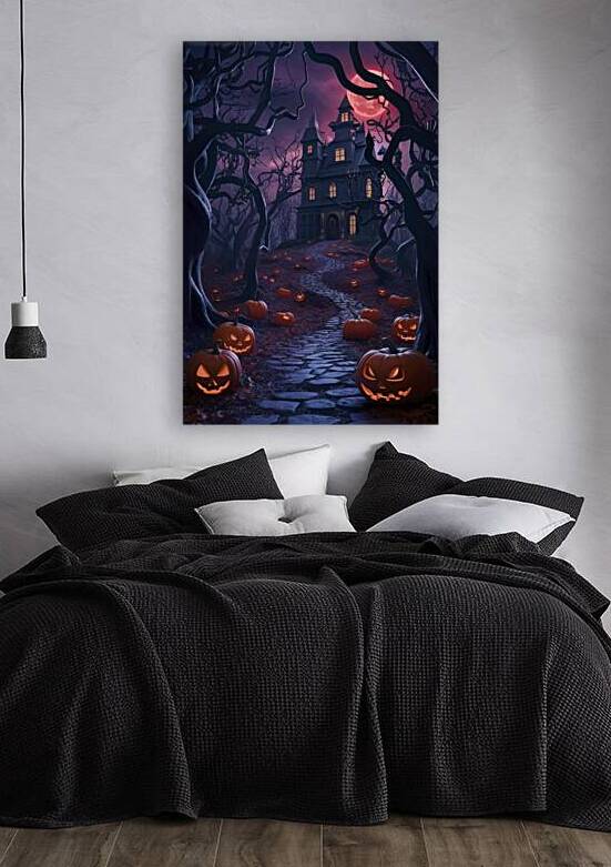 3D render of a Halloween landscape with spooky fo by Marius Tomus