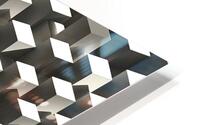 Random shifted white cube boxes block background HD Metal print