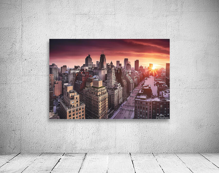 The cityscape and sunset Wall Preview