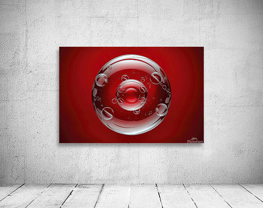 Bubbles on a red background 2 Wall Preview