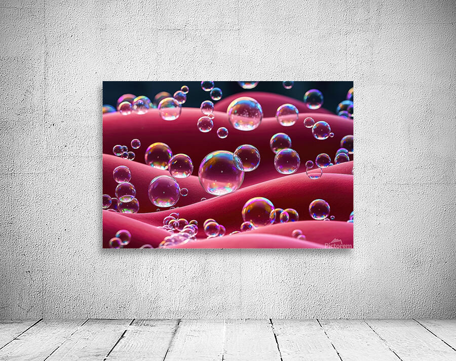 Bubbles on a red background 4 Wall Preview