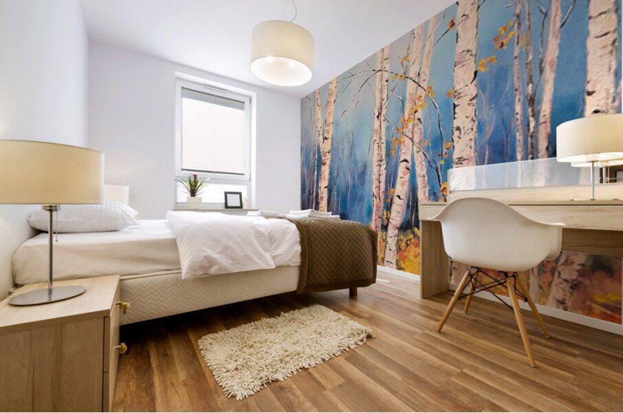 The Birches Mural print