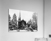 Leglise sous la neige Acrylic Print