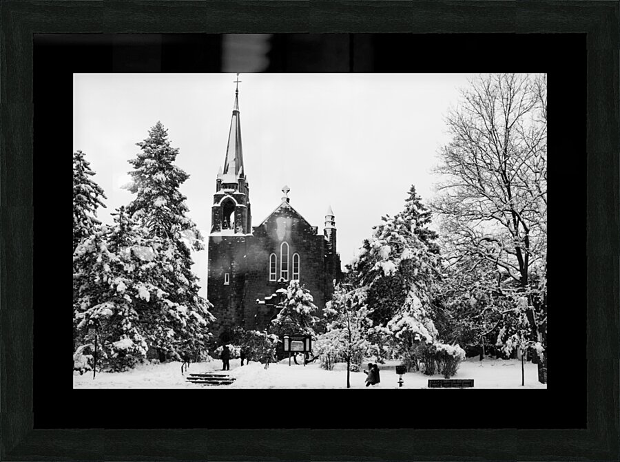 Leglise sous la neige Picture Frame print
