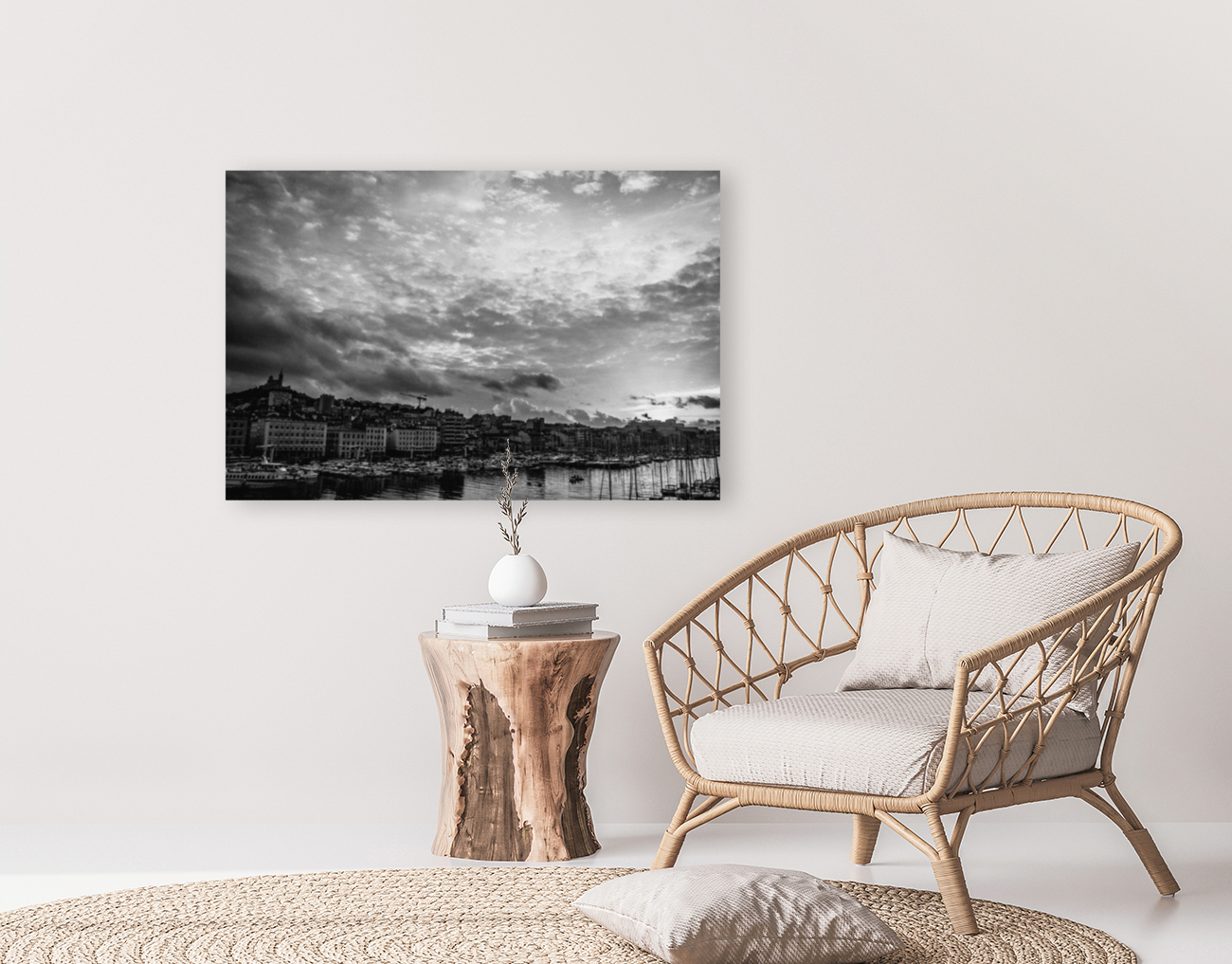 Coucher de soleil sur le Vieux-Port de Marseille Reproduction