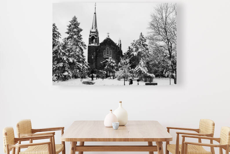 Leglise sous la neige Reproduction