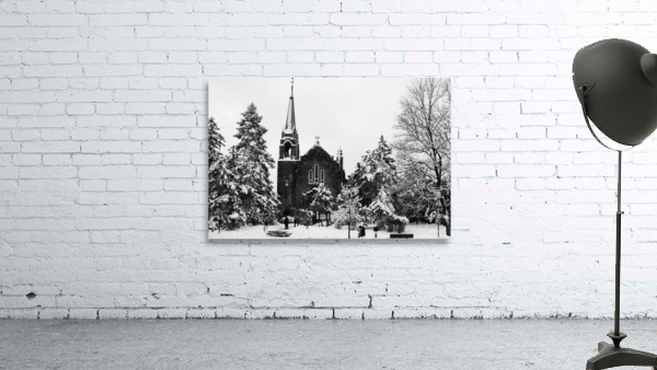 Leglise sous la neige Wall Preview