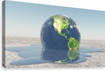 Global Warming. Planet Earth Canvas Print