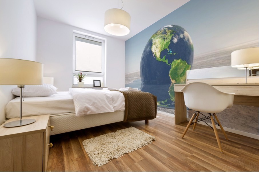 Global Warming. Planet Earth Mural print