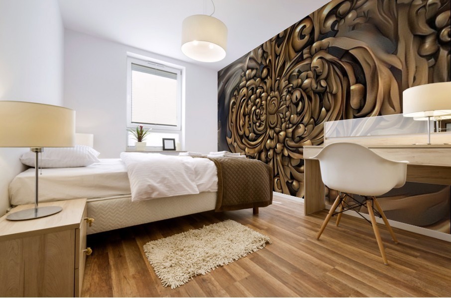 Carved wooden pattern Mural print