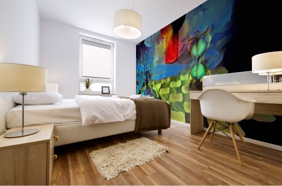 Binary Code and Key Mural print