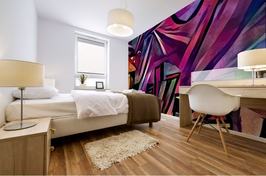 Night City Moon Mural print