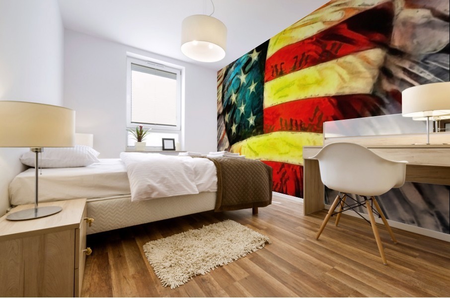 USA Heart Mural print